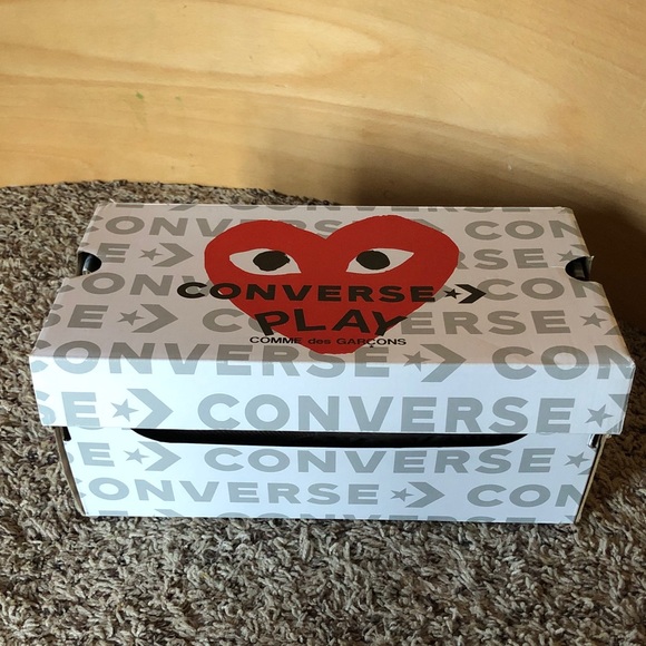Converse Commes des Garcons Play Chuck 70 High Heart Black Red Sole W 6 with box - Picture 7 of 7